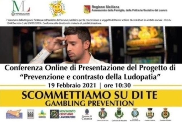 “Prevenzione e contrasto della Ludopatia”, conferenza online Venerdì 19 febbraio, ore 10.30. Si partecipa inviando mail entro Lunedì 15 febbraio a lacittafeliceonlus@gmail.com